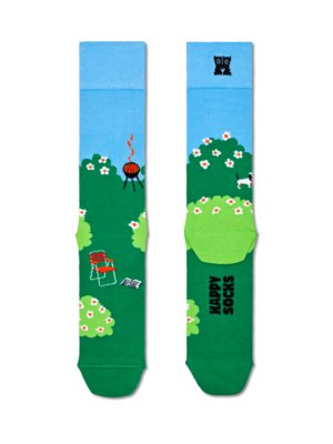 Socks with barbecue motifs