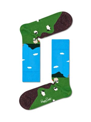 Socks with landscape motifs 