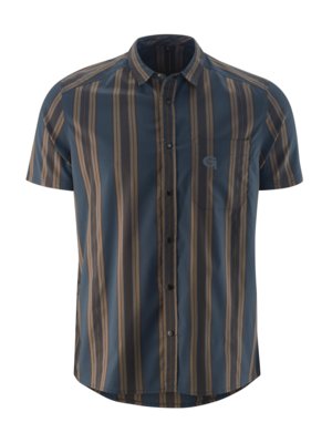 Short-sleeved cycling shirt with striped pattern 