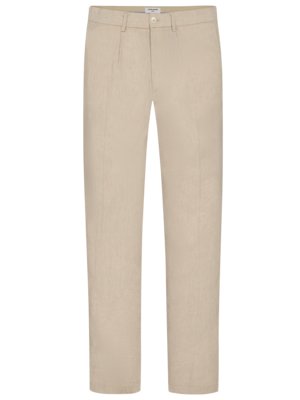 Trousers with crease in a linen and cotton blend