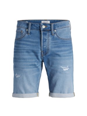 Jeans-Shorts in Used-Optik, mit Stretch 
