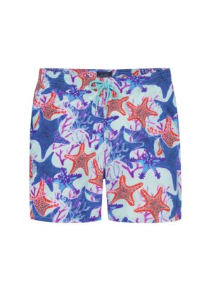 Swimming trunks with coral print
