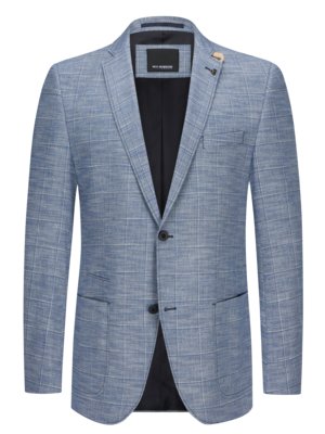 Blazer with linen content and elbow patches 