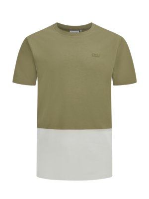 Cotton T-shirt with colour blocking