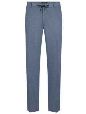 Suit trousers with drawcord in jersey fabric