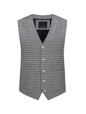 Vest with pepita pattern and linen content