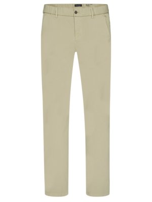 Chino kalhoty s pružným pasem, podílem strečových vláken, tapered fit