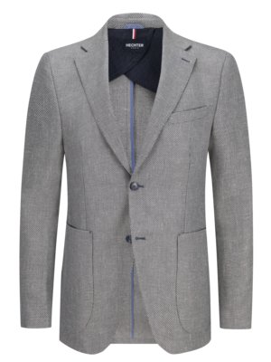 Patterned-blazer-with-linen,-partially-lined-