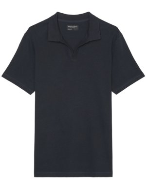 Poloshirt-mit-V-Ausschnitt-und-Leinenanteil-