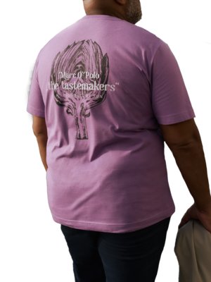 T-Shirt-aus-Baumwolle-mit-Rückenprint-