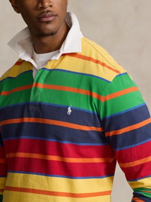 Cotton rugby shirt with striped pattern  
