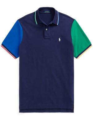 Piquê polo shirt with colored sleeves