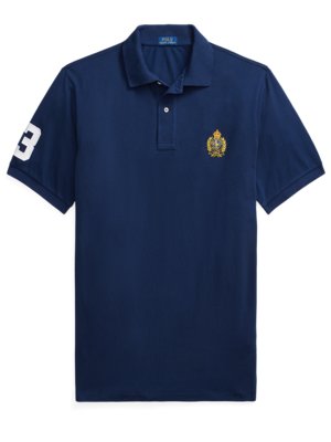 Piqué polo shirt with embroidery on the front and back  