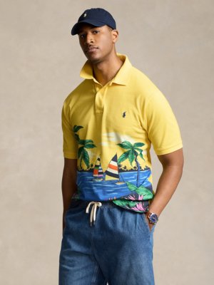 Piqué-polo-shirt-with-beach-motif