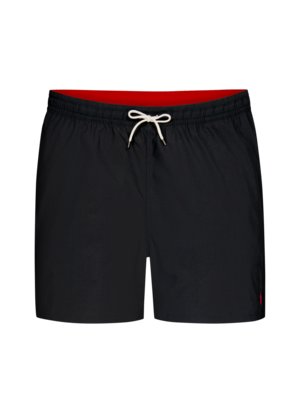 Swimming trunks with embroidered logo