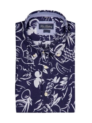 Short-sleeved-linen-shirt-with-all-over-print-