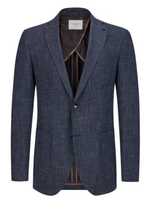 Blazer with linen content and check pattern, Modern Fit