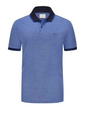 Piqué polo shirt with a delicate pattern 