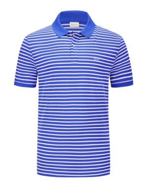 Piqué polo shirt with striped pattern and stretch fabric 