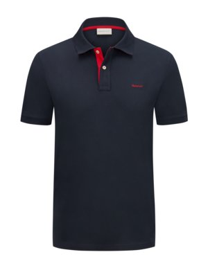 Polo shirt with contrasting embroidered logo