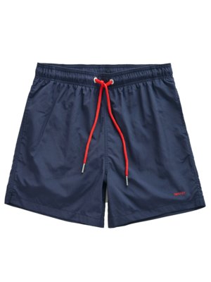 Swimming trunks with contrasting logo detail