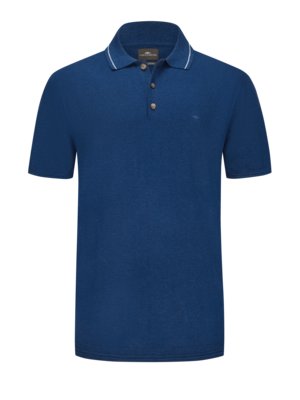 Knit polo shirt with linen content 