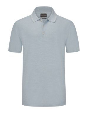 Knit polo shirt with linen content 