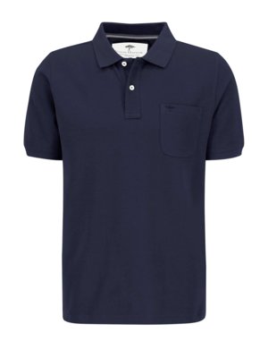 Piqué polo shirt with breast pocket, extra long 