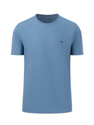 T-Shirt-aus-Baumwolle-mit-gummiertem-Logo-