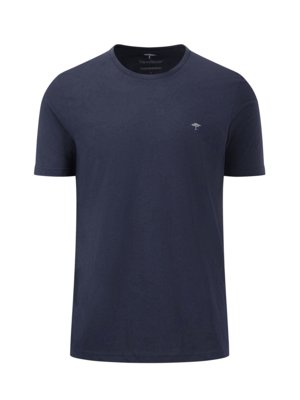 T-Shirt-aus-Baumwolle-mit-gummiertem-Logo-