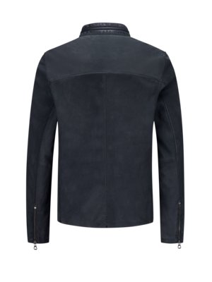 Biker-style-leather-jacket,-perforated