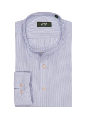 Traditional shirt with stripes and standing collar, Comfort Fit 