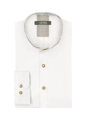 Traditional shirt with standing collar and collar lining 