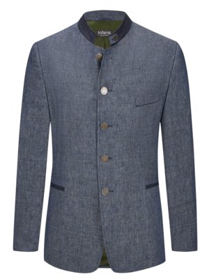 Linen jacket with glen check pattern 
