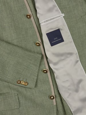 Jacket with elbow patch in a linen and wool blend 