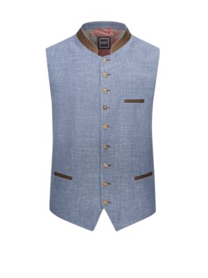 Traditional waistcoat in a linen and virgin wool blend 