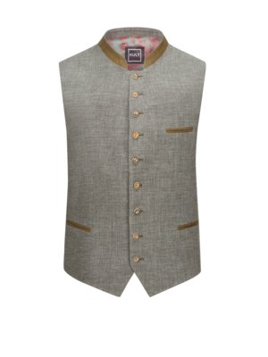Traditional waistcoat in a linen and virgin wool blend 