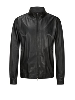 Leather-jacket-in-high-quality-lamb-nappa,-water-resistant-