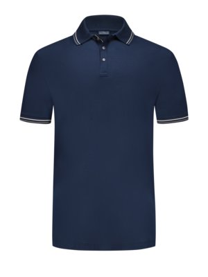 Cotton polo shirt with contrasting stripes