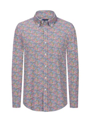 Shirt with paisley pattern in performance stretch, Travel 