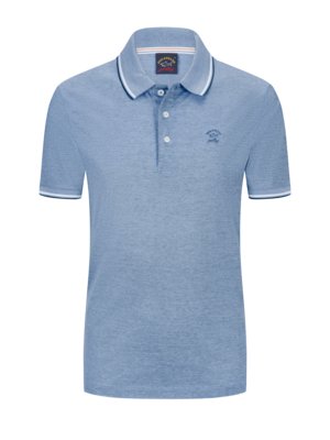 Piqué polo shirt with contrasting stripes on the collar 