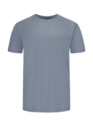 T-shirt with striped pattern and logo patch