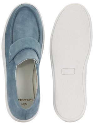 Suede-sneaker-loafers-with-decorative-tab