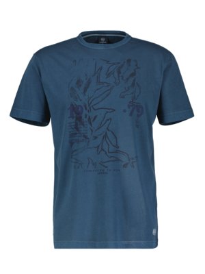 T-Shirt-mit-Frontprint,-Garment-Dyed-