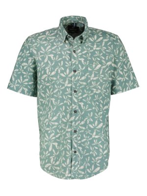 Short-sleeved shirt with all-over floral print