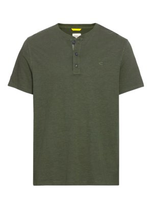 T-shirt with serafino collar in a mottled look 