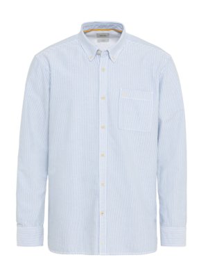 Shirt with stripes and button-down collar 