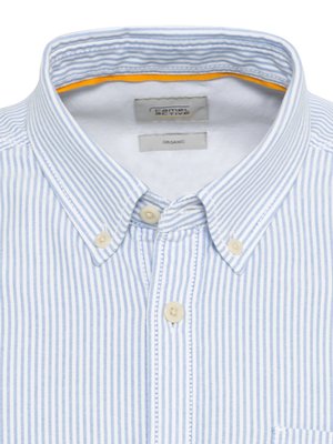 Shirt with stripes and button-down collar 