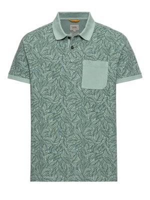 Piqué-polo-shirt-with-all-over-print,-garment-dyed-