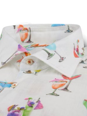 Linen-shirt-with-cocktail-motifs,-Comfort-Fit-